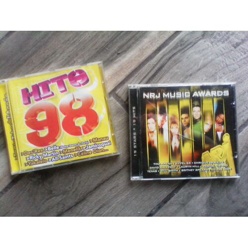 Lot De 2 Cds Compilation Nrj Music Awards 2000 Hits 1998 Tina Arena Céline Dion Britney Spears Des'Ree Manau Larusso Eiffel 65 Lauryn Hill
