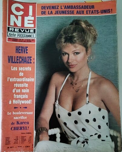 Cine Revue N° 10 - 1981 - Karen Cheryl - Karen Cheryl - Hervé Villechaize - Michéle Morgan - Bernard Haller....