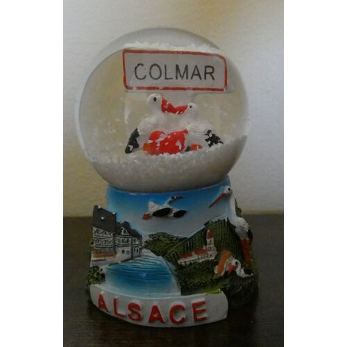 Boule À Neige Colmar, Alsace, Cigogne. Hauteur 7 Cm