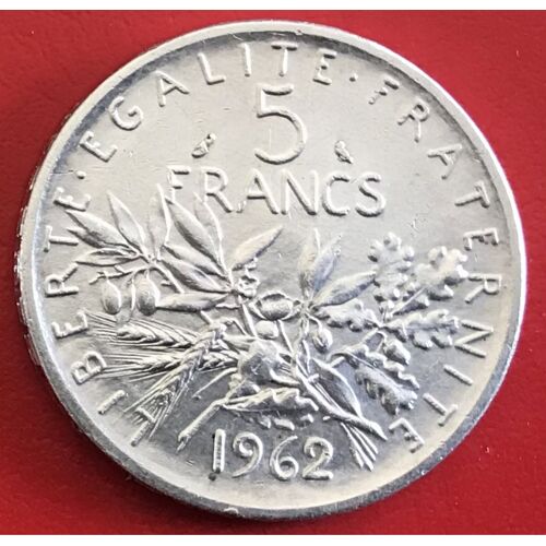 5 Francs - Semeuse - 1962 - France - Argent