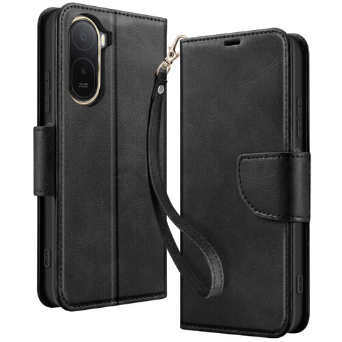 Étui Portefeuille pour Redmi A7 Pro Style Rétro avec Support Noir