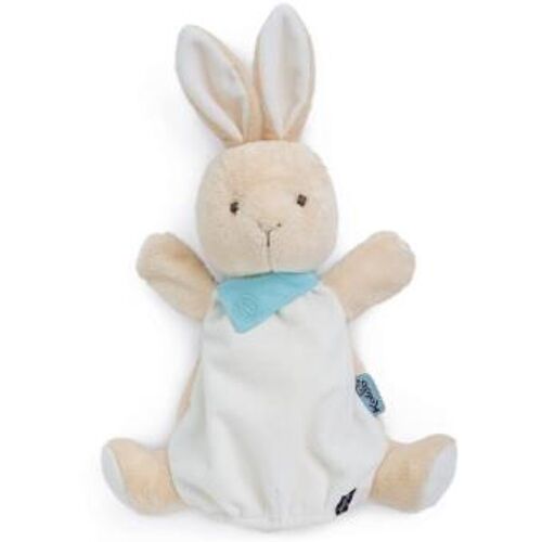 Peluche doudou marionnette lapin praliné kaloo les amis