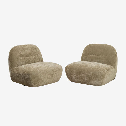 Pack de 2 fauteuils pivotants chenille Sernin