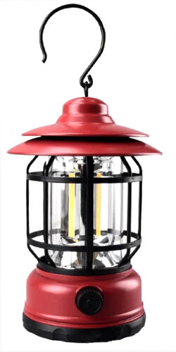 Lampe Lanterne Led Camping Vintage Rechargeable Usb Type C Rouge