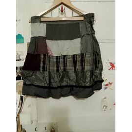 Jupe En Patchwork Gris/Noir 40 L Desigual.