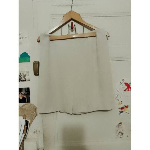 Jupe Crème Fendue Recto Verso 40 L Chantal Brosner.
