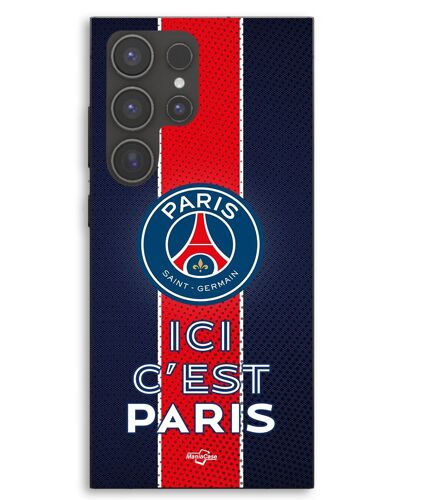 Coque Pour Samsung Galaxy S23 Ultra PSG logo ici c'est Paris Maniacase