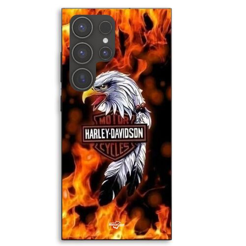 Coque Pour Samsung Galaxy S23 Ultra Harley Davidson aigle feu Maniacase