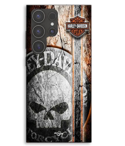 Coque Pour Samsung Galaxy S23 Ultra Harley Davidson tête de mort vintage Maniacase