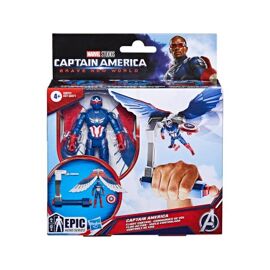 Figurine Captain America 10 cm : Commande de Vol - Personnage Avengers articulée - Brave New World - dc - Jouet Garçon