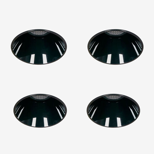 Lot de 4 spots encastrés LED, sans cadre, ronds, Ø5,3 cm, en aluminium Luisiana Noir