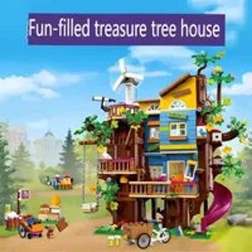 Cabane dans Arbre 1114 Pièces Blocs de Construction – Maison Nature avec Toboggan – Jeu Créatif Enfant – Cadeau Fille Garçon –
