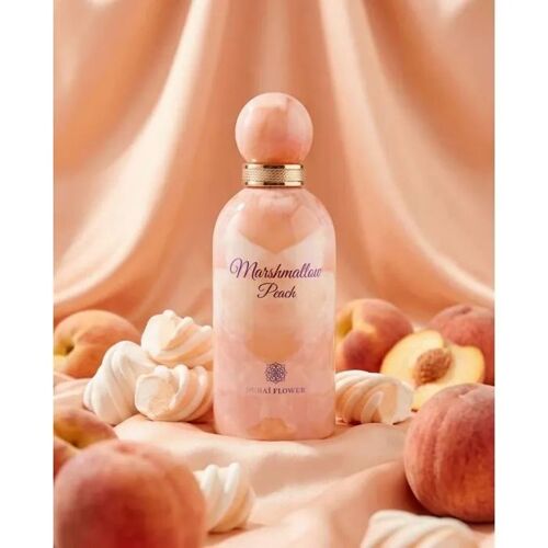 Dubaï Flower - Marshmallow Peach - Extrait De Parfum 100ml - Parfum Oriental Fruité Gourmand Femme (Senteur Pêche & Guimauve) 