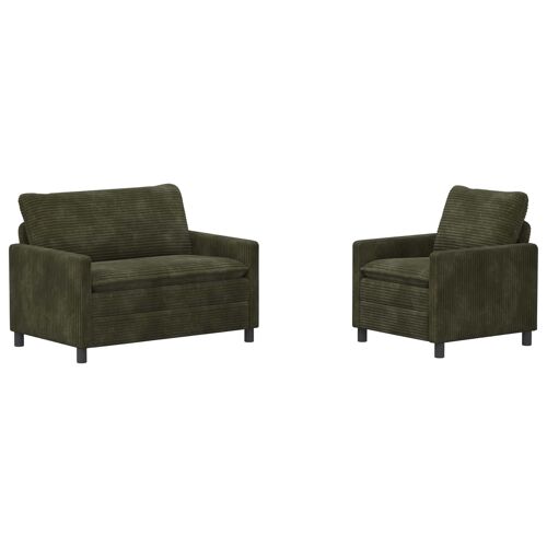 vidaXL Ensemble de Canapés 2 pcs Vert Polyester