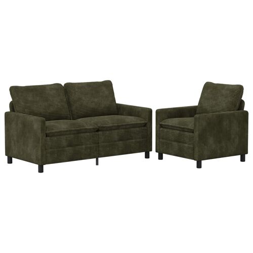 vidaXL Ensemble de Canapés 2 pcs Vert Polyester