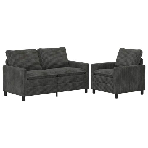 vidaXL Ensemble de Canapés 2 pcs Anthracite Polyester