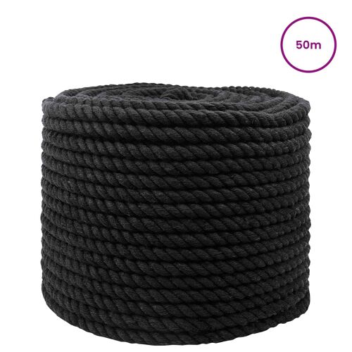 Vidaxl Corde Noir 1 X 1 X 5000 Cm Coton