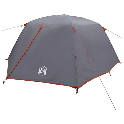 Vidaxl Tente De Randonnée Gris Et Orange 4 Personnes