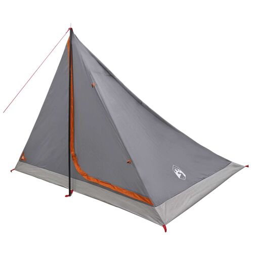 Vidaxl Tente De Randonnée Gris Et Orange 4 Personnes