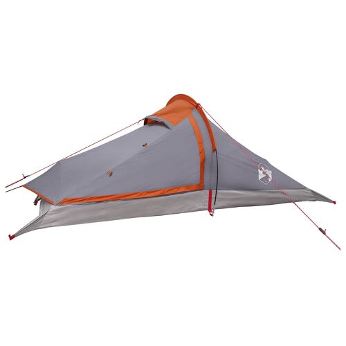 Vidaxl Tente De Randonnée Gris Et Orange 2 Personnes