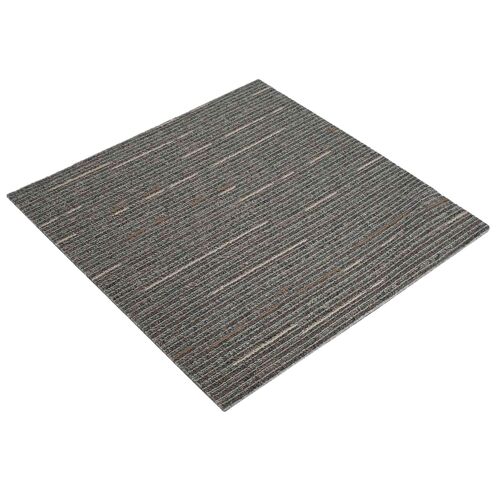 Vidaxl Carreau De Tapis Rayé Marron Foncé 50 X 50 Cm 20 Pcs