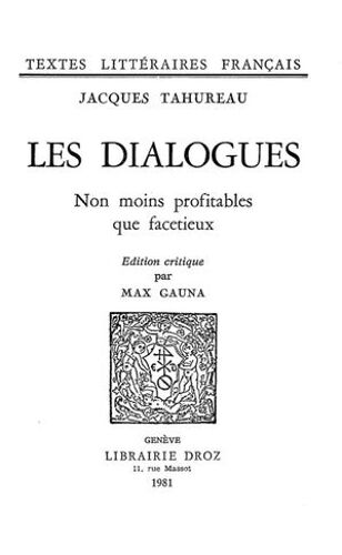 Les Dialogues Non Moins Profitables Que Facetieux