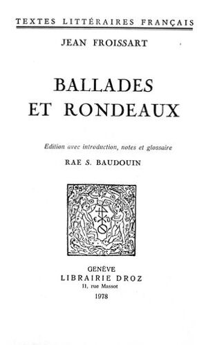 Ballades Et Rondeaux