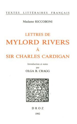 Lettres De Mylord Rivers À Sir Charles Cardigan