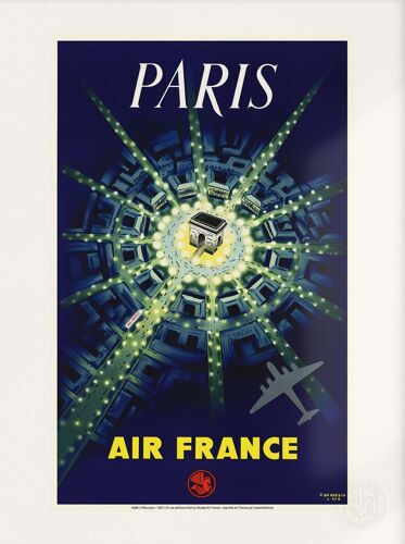 Affiche / Poster - Air France - Paris Arc De Thriomphe - Beaudoin 1947 - 30x40cm