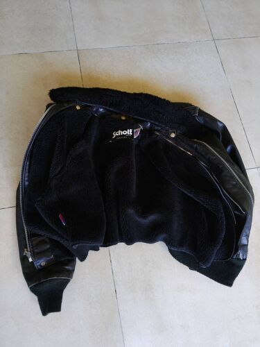 Vends Blouson De Cuir Noir Aviateur