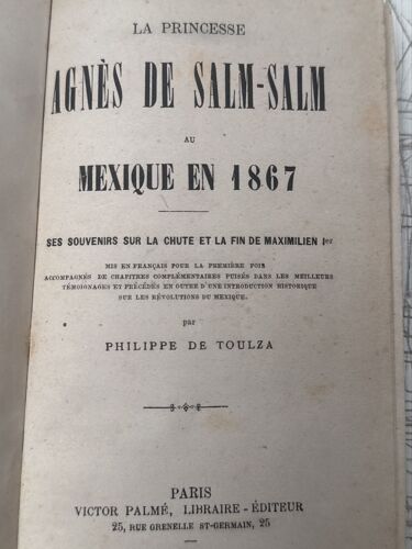 La Princesse Agnès Salm-Salm Au Mexique En 1867 Par Philippe De Toulza 