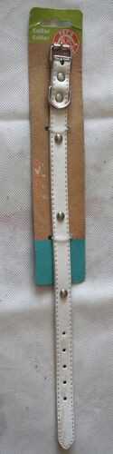 Collier Standard Clouté En Cuir Synthétique Blanc De Dog Collar Taille M (18 Kg 31 À 25 Cm Maxi).