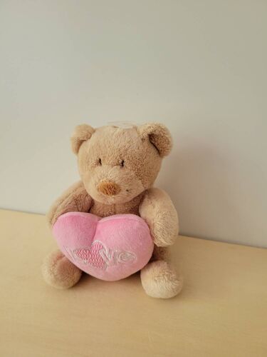 Doudou ours beige c?ur nicotoy