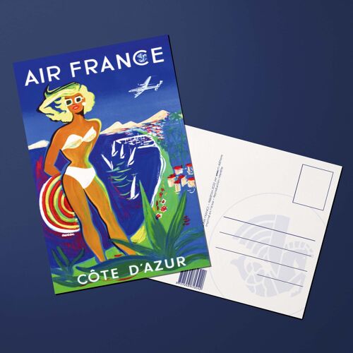 Carte Postale - Air France - Côte D'azur, Plage - Afl0178 - 10x15cm