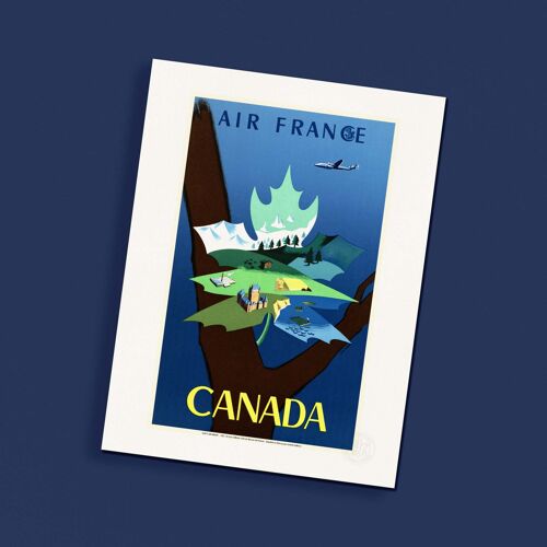 Affiche / Poster - Air France - Canada - Nabrin - 1951 - 30x40cm