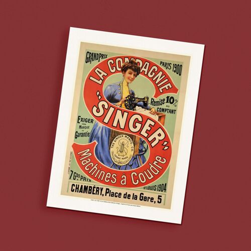 Affiche / Poster - Machine À Coudre Singer - - 50x70cm