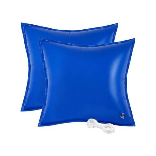 Coussin d¿air pour piscine NonKob 120x120 cm lot de 2 PVC renforcé 0,3 mm corde de fixation 150 cm 4 ?illets valve universelle