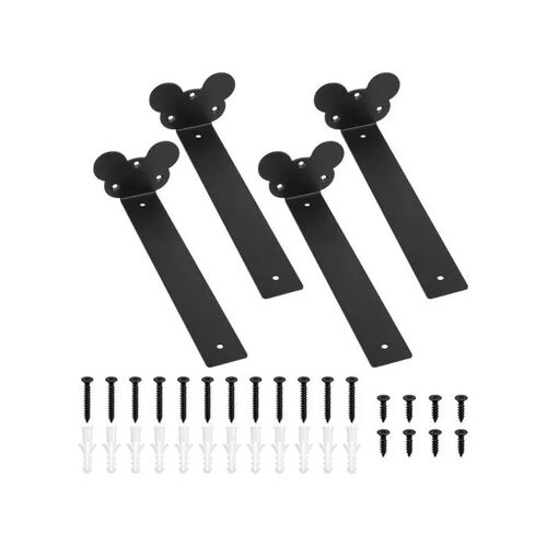 Support d¿étagère kebitedamai 255 mm acier 3 mm noir anti-rouille lot de 4 fixations étagère flottante pour livres déco cuisine