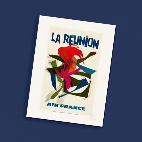 Affiche / Poster - Air France - La Réunion - Pagés - 1973 - 30x40cm