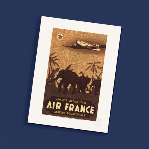 Affiche / Poster - Air France - Afrique - Guerra - 1948 - 30x40cm