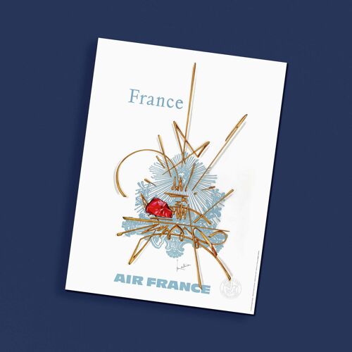 Affiche / Poster - Air France - France - Georges Mathieu 1968 - 50x70cm