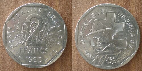 France 2 Francs 1993 Piece Franc Jean Moulin Piece