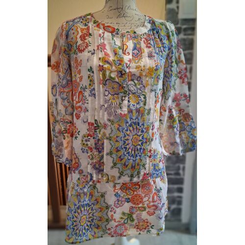 Longue Blouse Fluide Transparente Fleurie