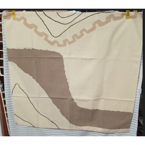 Taie D' Oreiller - En Tergal - Graphisme Marron - 60 X 64 Cm Environ - Réf T O 5