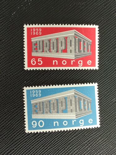 Timbre Norvege Y T 538 / 539 Série : Europa Temple 1969 (020510 )