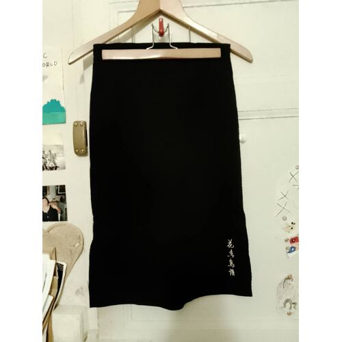 Jupe Noire Côtés Fendus 32 Xxs Vintage Années 90 Mim.