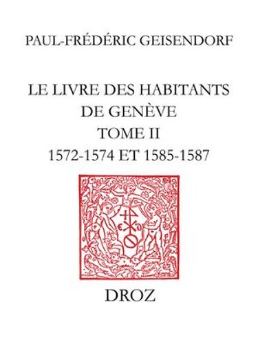 Le Livre Des Habitants De Genève