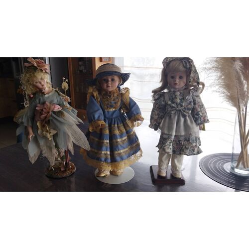 Lot de 3 poupées de collection