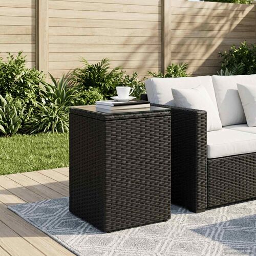 vidaXL Table d'appoint Noir polyrotin
