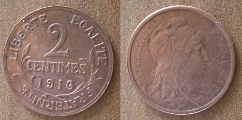France 2 Centimes 1916 Piece Dupuis Centime De Franc Francs